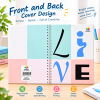 Cahier d'exercices scolaire luxueux à double spirale, impression plastifiée, couverture souple, option logo personnalisé, format A5