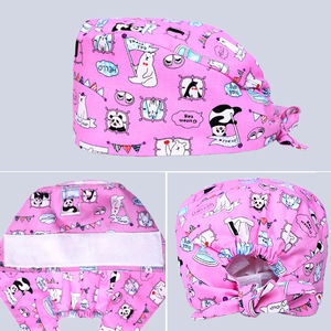 Gorro quirúrgico de Hospital para mascotas de alta calidad para mujer, gorro de trabajo de <span class=keywords><strong>Farmacia</strong></span> de laboratorio de dibujos animados ajustable, gorro de dentista, gorro de enfermería - Product Image 6