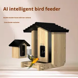 AI 카메라가 장착된 새 모이통, 업그레이드된 듀얼 스마트 하우스, 10,000개 이상의 종 식별, 자동 캡처, 실시간 알림, 새 애호가를 위한 제품 - Product Image 2