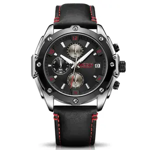 Fabrikanten Groothandel Unisex Paar Horloge Multifunctioneel Chronograaf Horloge Lederen Quartz Horloge