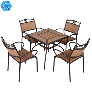 Juego de Mesa y Sillas de Plástico Modernas para Exteriores, Juego de Mesa de Centro Cuadrada para Patio, Muebles para Entrada HYX-028WX - Product Image 3