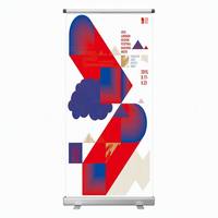 Support de bannière enroulable en aluminium avec impression numérique personnalisée, présentoir publicitaire rétractable pour salons professionnels et événements commerciaux