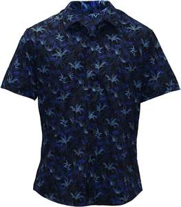 Camicia in Jersey Casual con bottoni larghi da uomo con stampa tropicale hawaiana manica corta elasticizzata 180 grammi di peso - Product Image 2