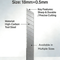 Lames de couteau utilitaire en acier SK5 9mm/18mm - Boîte de 100 pièces |   Cutter à papier et cuir haute performance avec garantie de 3 mois, MOQ