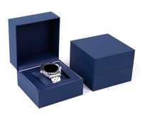 Boîte en cuir PU personnalisée de luxe avec logo, emplacement extérieur pour montres de luxe pour femmes et hommes