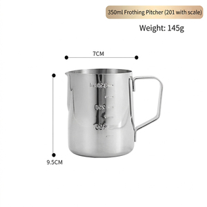 Mousseur à lait manuel en acier inoxydable DF826, tasse de 1500 ml, échelle graduée 10 cm x 16 cm, pour café, latte art, pichet à lait - Product Image 6
