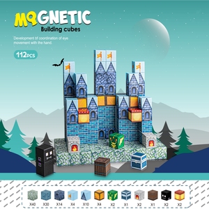 GUOAN mainan uap populer edukatif 2CM 100/112 mainan kubus Magnet Kastil gelap menjelajahi blok bangunan magnetik untuk anak-anak - Product Image 5