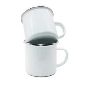 Tasse en acier inoxydable de haute qualité de 360ml 12oz tasse personnalisée en émail de camping de café d'impression vierge de sublimation