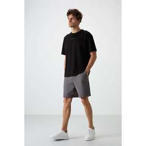 Tommylife Pantalones cortos de algodón oversize para hombre, color gris oscuro, ajuste cómodo 81274 - Product Image 6