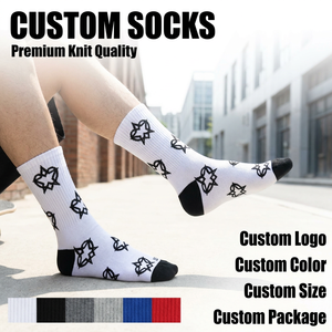 Échantillon gratuit, chaussettes de sport en coton doux avec logo personnalisé, chaussettes athlétiques côtelées en coton durable et rembourrées pour le tennis - Product Image 1
