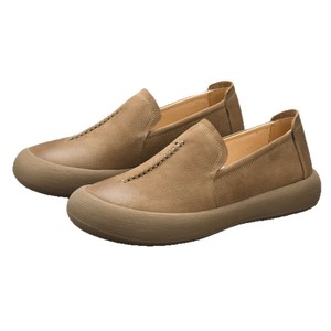 Mocassins en cuir véritable pour homme, printemps-automne, bout rond, antidérapants, semelle en caoutchouc, chaussures de marche - Product Image 5