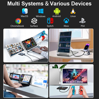 Extensor de pantalla de ordenador portátil USB C de 16 pulgadas, pantalla LCD Dual FHD, Monitor portátil Triple, Monitor de juegos, estación de trabajo móvil Plug & Play
