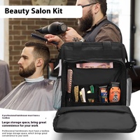 Sac à dos de coiffeur personnalisé grande capacité en polyester imperméable avec fermeture éclair pour tondeuses électriques et sèche-cheveux