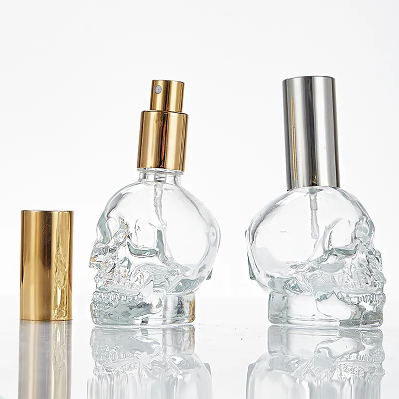 DE-009スカル香水瓶ユニークな香水瓶50ml空のボトル香水用ポンプ噴霧器付き