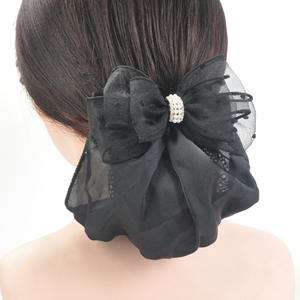 Ruban coréen fleur Tulle nœud papillon épingles à cheveux nœud <span class=keywords><strong>chignon</strong></span> filet Snood pince à cheveux accessoires de cheveux pour femmes coiffes de <span class=keywords><strong>mariage</strong></span> - Product Image 1