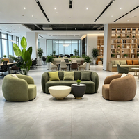 Ensemble de canapés modernes à bulles, sièges de bureau et de salon, canapé 3 places rembourré en velours, fauteuil d'appoint, fournisseur pour zones de réception commerciales