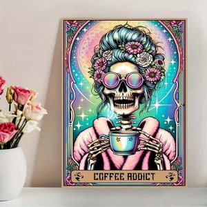 SONGWOOART Kit di Pittura Diamante con Motivo Teschio Femminile per Adulti, Decorazione Casa, Pittura Diamante Personalizzata - Product Image 1