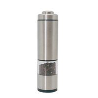Stainless Steel Electric Salt and Pepper Mill Set Battery Operated Salt and Pepper Grinder Set One Hand Operated