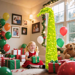 Décoration <span class=keywords><strong>de</strong></span> fête <span class=keywords><strong>de</strong></span> Noël 2025, arbre <span class=keywords><strong>de</strong></span> Noël pliable à col courbé en PVC extensible <span class=keywords><strong>de</strong></span> 1,5 mètre, ornement <span class=keywords><strong>de</strong></span> Noël - Product Image 5