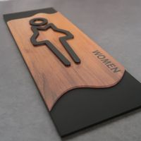 US Stock livraison gratuite auto-adhésif acrylique toilettes salle de bain toilette porte signe hommes femmes salle de bain signe plaque
