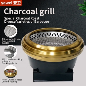 فرن الفحم التجاري Yawei | فرن تناول الشواء الدائري لعادم العادم 410 لخفض التدخين | معدات تناول الشواء لمتاجر الباربيكيو الصينية - Product Image 2
