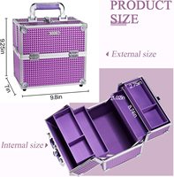 Boîte de maquillage 4 plateaux étui à cosmétiques vanité boîte de voyage outils de beauté professionnels organisateur mallette de rangement sacs à cosmétiques