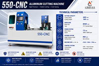 Scie à découper l'aluminium CNC de haute précision sur mesure avec broche à entraînement direct et alimentation automatique pour le traitement industriel des profilés