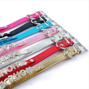 Diamantes de imitación personalizados nombre gratis encantos gato accesorios PU personalizado elástico gato <span class=keywords><strong>Collar</strong></span> lujo <span class=keywords><strong>Breakaway</strong></span> - Product Image 6
