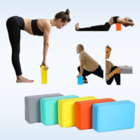 Ensemble de blocs de yoga Pilates avec logo personnalisé Blocs de yoga EVA colorés en mousse épaisse et écologique
