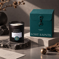 Boîte cadeau carrée imprimée pour bougie, boîte en papier personnalisée avec fermeture à cordon pour bougie aromatique
