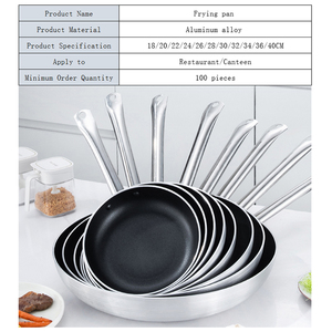 आधुनिक हॉट सेलिंग रेस्तरां कई विनिर्देश 18-40 सेमी नॉन-स्टिक एल्यूमीनियम खाना पकाने शेफ पैन स्किलेट फ्राइंग पैन गैस - Product Image 2
