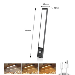 Luz LED Tricolor para Gabinete, Tira LED Recargable por USB con Sensor de Movimiento, Regulable, de Aluminio, para Mesita de <span class=keywords><strong>Noche</strong></span>, Armario, Escritorio, Arte - Product Image 2