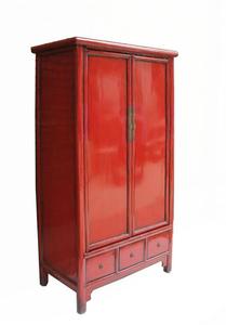 Chinese Antique Old <strong>Pine</strong> Wood Lacquered Glossy Furniture <strong>Solid</strong> Reproduction <strong>Wardrobe</strong> - Product Image 2