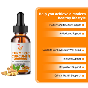 Meilleures ventes : Gouttes liquides de Curcuma et Curcumine, Extrait de Gingembre et Poivre Noir, pour Adultes, Végétaliens, Soutien à la Gestion de l'Énergie - Product Image 6