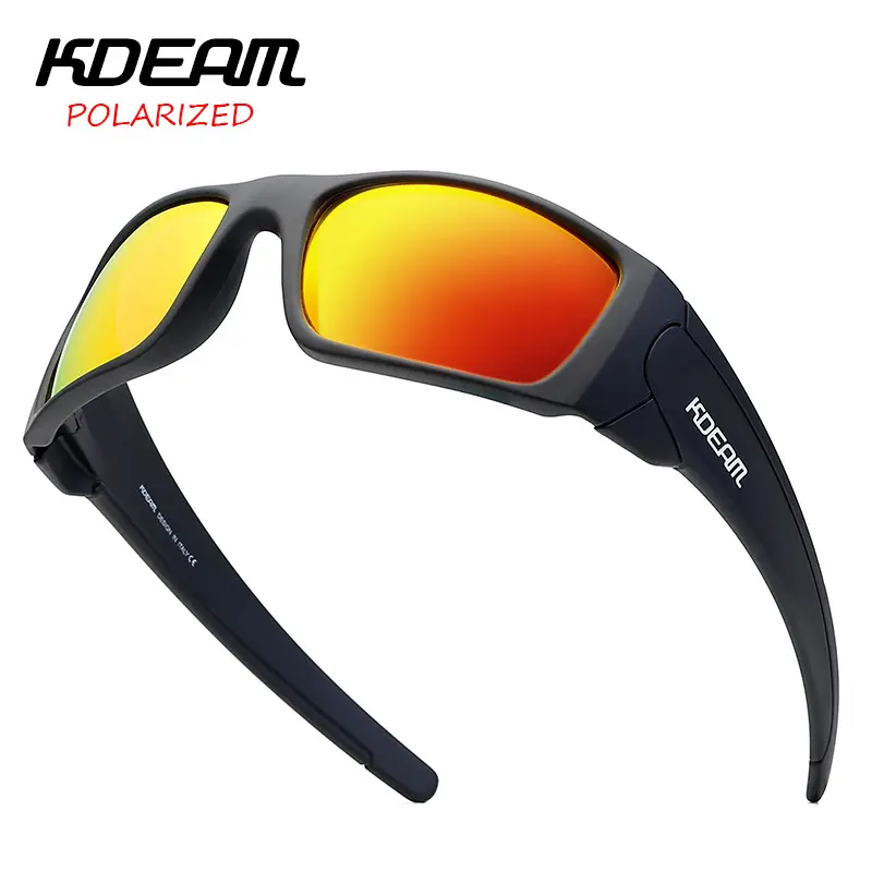 KDEAM Outdoor Leisure Sunglasses For Men Fashion Square TR90 Riding Glasses True Film Polarized Fishing Eyewear KD555