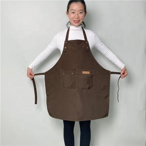 Apron Waterproof Coffee Shop Adjustable Apron Beard Plastic Apron Cooking For Restaurants Linen Cotton Milking Apron