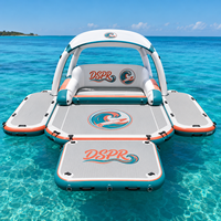 Île flottante gonflable pour les vacances et les loisirs, grand ponton rond pour la plage, le lac et les fêtes en plein air