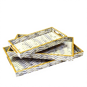 Bandeja de Madera MDF para Servir Té, con Estampado Colorido Meena, Bandeja Decorativa para Desayuno y Aperitivos, para Hogar y Hotel, Venta al Por Mayor de Fábrica - Product Image 6