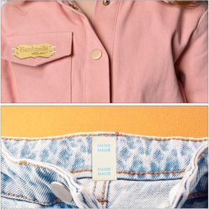 Étiquettes tissées personnalisées en polyester haute densité, étiquettes de col à pli final en damassé pour vêtements, étiquettes imprimées pour chaussures et sacs - Product Image 5