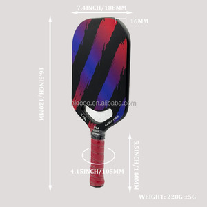 Diseño rojo Air Dynamics Advanced Pickleball Paddle 16mm fibra de carbono panal núcleo termoformado sin marco Edgeless portátil - Product Image 3