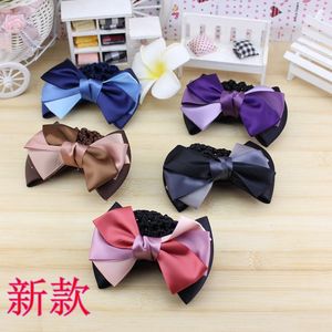 Pinza para el pelo con lazo estilo coreano de 12 cm, de tela, para uso diario, mezcla de colores aleatorios - Product Image 1