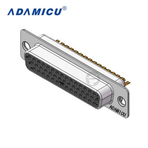 Connecteur D-Sub <span class=keywords><strong>HD44</strong></span> industriel à 44 broches femelle, contacts à souder, matériau en laiton, courant nominal 2A pour les connexions de fils - Product Image 2
