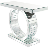 Table Basse Longwei Moderne en Verre Argenté Effet Diamant Broyé, Forme O, Personnalisable, pour Hôtels et Maisons de Luxe - Vente en Gros