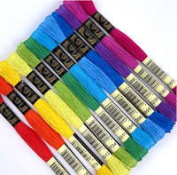 Coton Égyptien 100% Coton, Ensemble de 12 Fils de Couleurs Fixes pour Broderie au Point de Croix, Crochet, Couture, Tricot Manuel