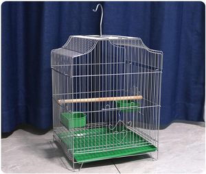 Vente en gros usine Cage à perroquets suspendue en métal, grande capacité, pour oiseaux d'ornement, avec gamelle - Product Image 2