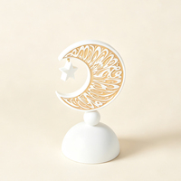 Décoration de table islamique en bois, étoile et lune du Ramadan, ornement de maison, cadeau élégant et moderne pour l'Aïd Moubarak