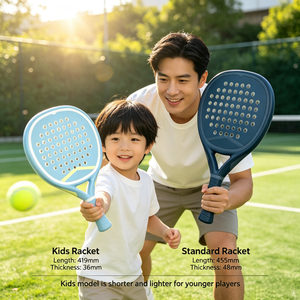 Ensemble de raquettes de padel OEM ODM pour la famille, logo personnalisé, <span class=keywords><strong>enfants</strong></span> et adultes, fibre de carbone, fibre de verre, kit d'entraînement parent-enfant, vente en gros - Product Image 5