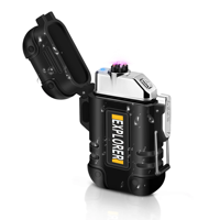Étanche Double Arc Briquet USB Rechargeable Coupe-Vent Plasma Briquet Extérieur Mini Camping Sans Flamme Fumer Accessoires
