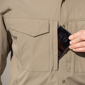 Pengfei caqui solapa táctica de secado rápido transpirable camisa impermeable de manga larga para hombre - Product Image 4