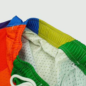 Short en maille brodé d'entrejambe de 5 pouces de grande taille personnalisé, Short en maille de luxe à motif uni et blanc de 4 pouces - Product Image 3